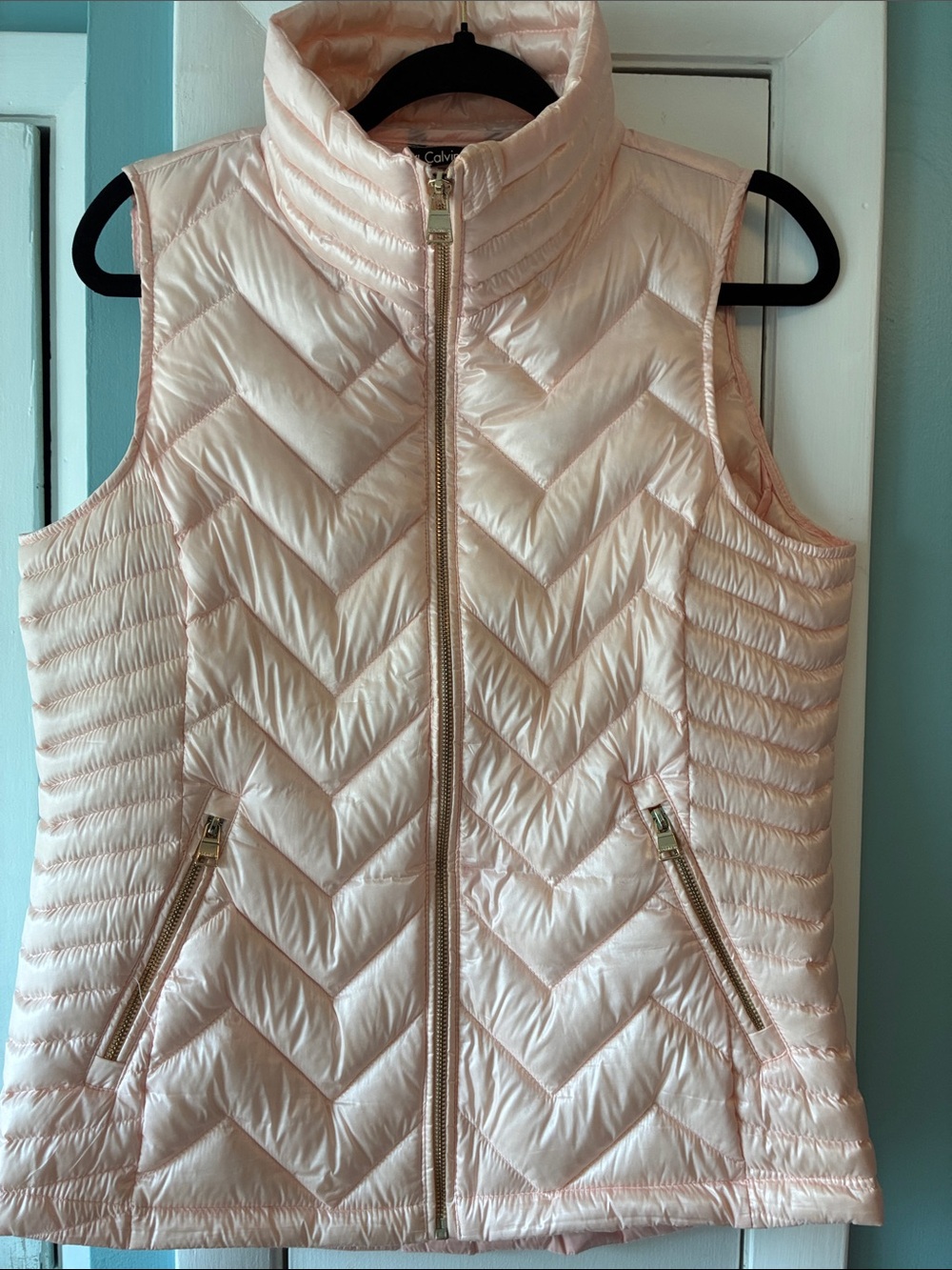 Calvin Klein Performance Light Pink Quilted Puffer Vest medium
